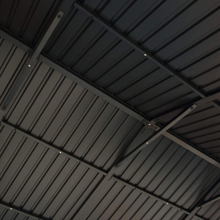 9' x 11' Alora Premium Hard Top Wooden Carport Gazebo - All-Weather Protection & Elegant Outdoor Living