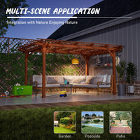 10' x 12' Alora Premium Extra Large Outdoor Weather-Resistant Wooden Grape Pergola