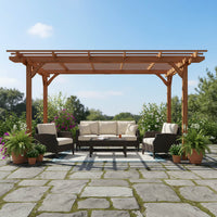 10' x 12' Alora Premium Extra Large Outdoor Weather-Resistant Wooden Grape Pergola