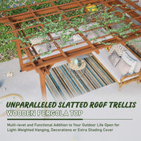 10' x 12' Alora Premium Extra Large Outdoor Weather-Resistant Wooden Grape Pergola