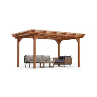 10' x 12' Alora Premium Extra Large Outdoor Weather-Resistant Wooden Grape Pergola