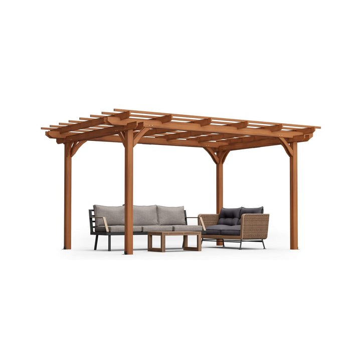 10' x 12' Alora Premium Extra Large Outdoor Weather-Resistant Wooden Grape Pergola
