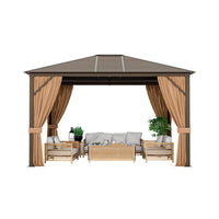 Premium 10' x 12' Outdoor Hardtop Gazebo: Durable Galvanized Steel Top & Aluminum Frame for All-Weather Shelter & Elegant Patio Enhancement