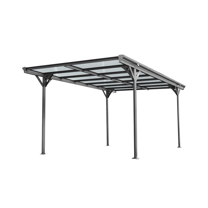 10' x 16' Alora Premium Outdoor Driveway Pergola - Heavy-Duty Aluminum Frame, UV-Protective Polycarbonate Roof