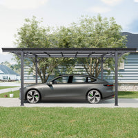 10' x 16' Alora Premium Outdoor Driveway Pergola - Heavy-Duty Aluminum Frame, UV-Protective Polycarbonate Roof