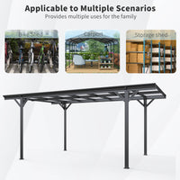 10' x 16' Alora Premium Outdoor Driveway Pergola - Heavy-Duty Aluminum Frame, UV-Protective Polycarbonate Roof