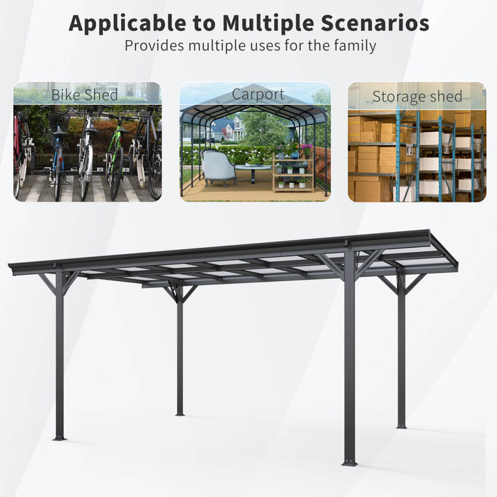 10' x 16' Alora Premium Outdoor Driveway Pergola - Heavy-Duty Aluminum Frame, UV-Protective Polycarbonate Roof