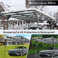 10' x 16' Alora Premium Outdoor Driveway Pergola - Heavy-Duty Aluminum Frame, UV-Protective Polycarbonate Roof