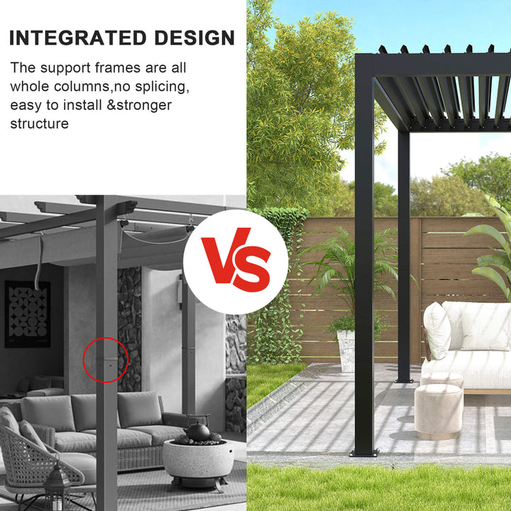 10' x 19' Alora Modern Pergola: Durable All-Weather Outdoor Living with Aluminum Frame & Adjustable Steel Louvers