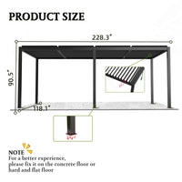 10' x 19' Alora Modern Pergola: Durable All-Weather Outdoor Living with Aluminum Frame & Adjustable Steel Louvers