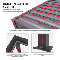 10' x 19' Alora Modern Pergola: Durable All-Weather Outdoor Living with Aluminum Frame & Adjustable Steel Louvers