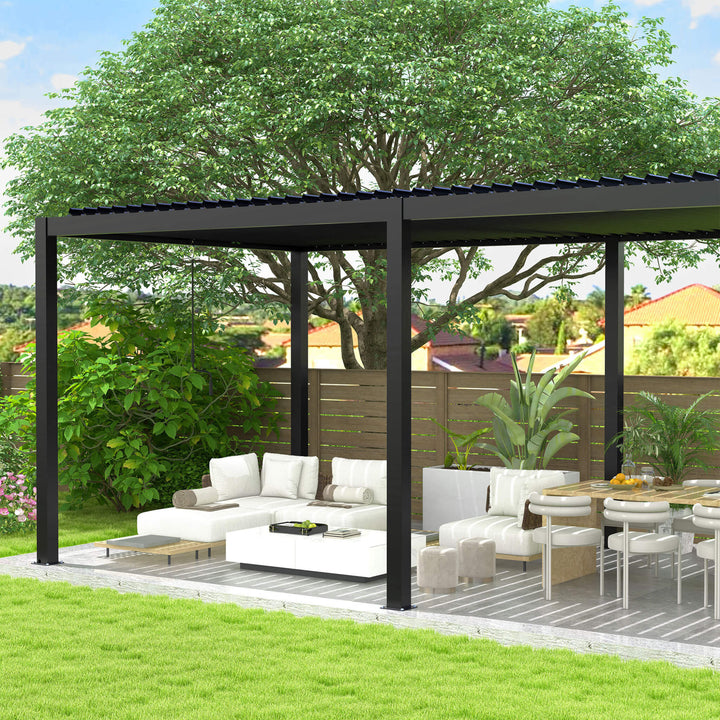 10' x 19' Alora Modern Pergola: Durable All-Weather Outdoor Living with Aluminum Frame & Adjustable Steel Louvers