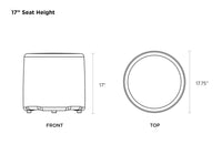 Tenjam Session Circle Stool - 17" Height - Versatile Indoor/Outdoor Use as Seat, Side Table, or Ottoman