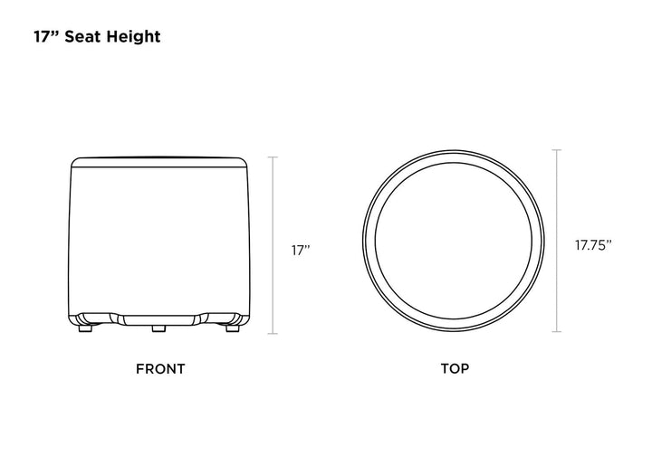 Tenjam Session Circle Stool - 17" Height - Versatile Indoor/Outdoor Use as Seat, Side Table, or Ottoman