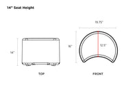 Session Crescent Stool, Side Table, or Ottoman - 17" Height, Versatile & Durable