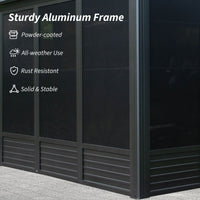 11' x 21' Alora All-Season Solarium Sunroom Gazebo - Elegant Outdoor Living with Galvanized Steel Roof