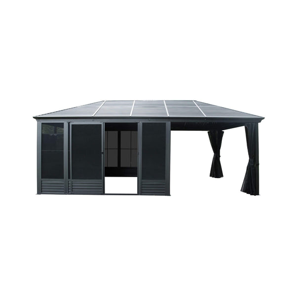 11' x 21' Alora All-Season Solarium Sunroom Gazebo - Elegant Outdoor Living with Galvanized Steel Roof
