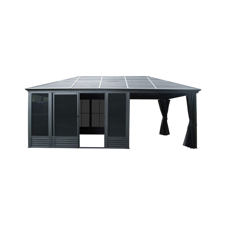 11' x 21' Alora All-Season Solarium Sunroom Gazebo - Elegant Outdoor Living with Galvanized Steel Roof
