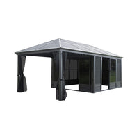 11' x 21' Alora All-Season Solarium Sunroom Gazebo - Elegant Outdoor Living with Galvanized Steel Roof