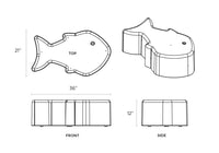 Durable Little Fishy Outdoor/Indoor Plastic Bench - 250 lb Capacity