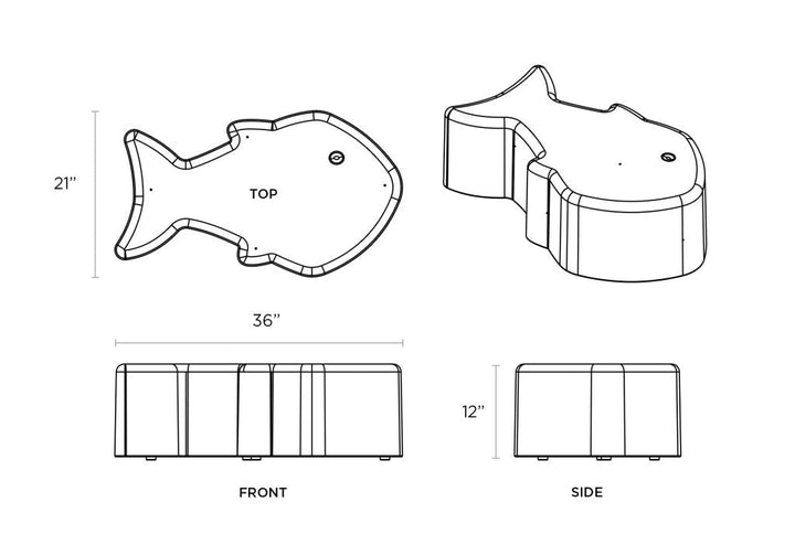 Durable Little Fishy Outdoor/Indoor Plastic Bench - 250 lb Capacity