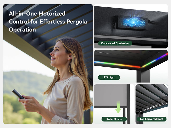 FlexPatio POWER+ and POWER+ PRO Motorized Pergolas - Smart Outdoor Living, All-Weather Control