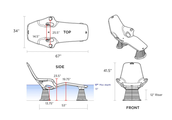 Adjustable Risers for Shayz Lounger - Customize Your Comfort and Water Depth