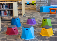 Modern Twisted Hex Stool: Durable, Lightweight, and Stackable Seating for Indoor/Outdoor Use