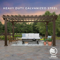 10' x 12' Alora Heavy-Duty Galvanized Steel Pergola with Powder Coating - Durable & Stylish Backyard Oasis
