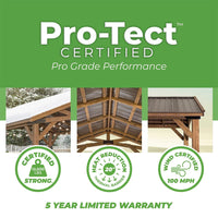 12' x 20' Alora Premium Cedar Wood Carport Pavilion Gazebo with Durable Steel Roof - Weather Resistant & Easy Assembly