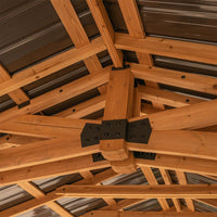 12' x 20' Alora Premium Cedar Wood Carport Pavilion Gazebo with Durable Steel Roof - Weather Resistant & Easy Assembly