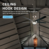 12' x 14' Premium All-Season Aluminum Gazebo with Double Roof and Steel Top - Heavy-Duty Backyard Sunroom for Ultimate Outdoor Comfort