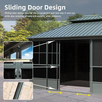 12' x 14' Premium All-Season Aluminum Gazebo with Double Roof and Steel Top - Heavy-Duty Backyard Sunroom for Ultimate Outdoor Comfort