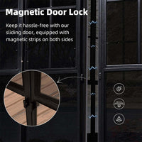 12' x 14' Heavy-Duty Aluminum Patio Gazebo: All-Weather Sun Room with Double Steel Top & LED Lighting