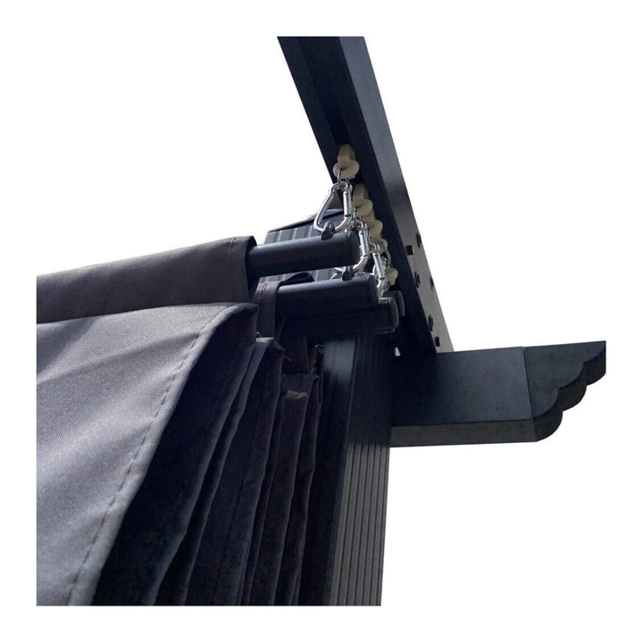 10' x 13' Retractable Canopy Pergola for Patios & Outdoor Living - Premium Aluminum Frame, UV & Water-Resistant Polyester Shade