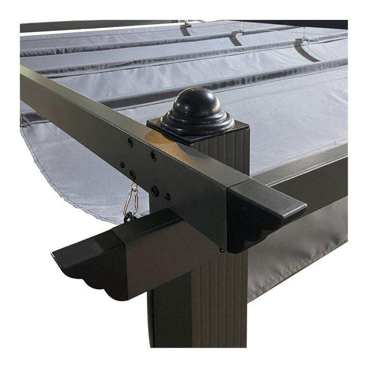 10' x 13' Retractable Canopy Pergola for Patios & Outdoor Living - Premium Aluminum Frame, UV & Water-Resistant Polyester Shade